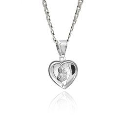 Srebrna zawieszka Matka Boska w sercu