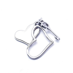 Srebrna zawieszka dwa serca i kluczyk pr 0,925