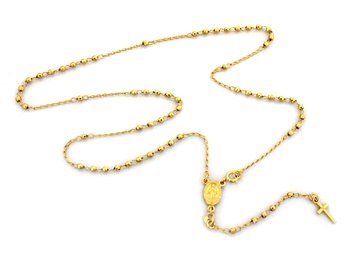 Srebrny naszyjnik z medalikiem zakończony krzyżykiem pr.0,925 pozłacany 18k złotem