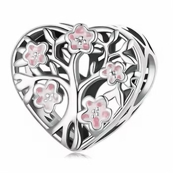 Srebrna zawieszka charms drzewko z cyrkoniami do bransoletki modułowej pr.925