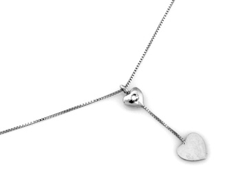 Strebrny naszyjnik serduszko cyrkonia pr.0,925