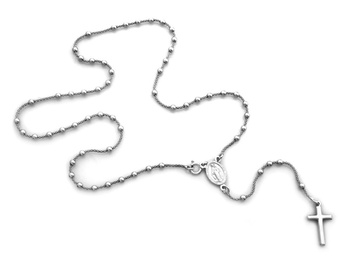 Srebrny naszyjnik różaniec z krzyżykiem pr.0,925