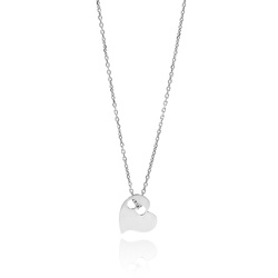 Srebrny naszyjnik celebrytka z serduszkiem