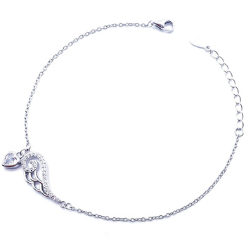 Srebrna bransoletka fale morskie i serce z cyrkoniami regulowana pr 0,925