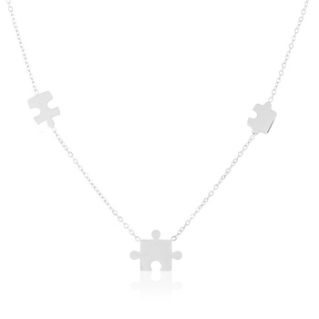 Naszyjnik stal chirurgiczna puzzle
