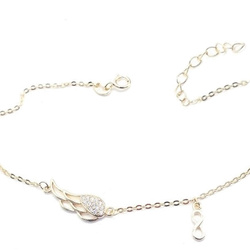 Srebrny naszyjnik skrzydło i nieskończoność pozłacany 18k złotem