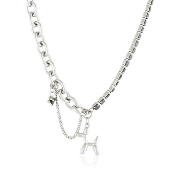 Naszyjnik stal chirurgiczna dwa rodzaje łańcuszka nietuzinkowy dmuchany piesek