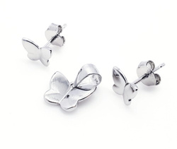 Srebrny komplet zawieszka i kolczyki motyl pr 0,925