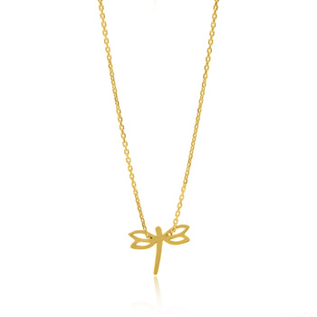 Srebrny naszyjnik celebrytka ważka pozłacany