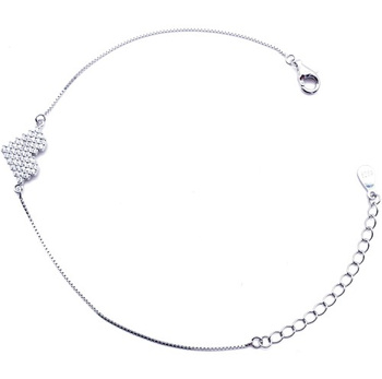 Srebrna bransoletka serce z cyrkonii pr 0,925