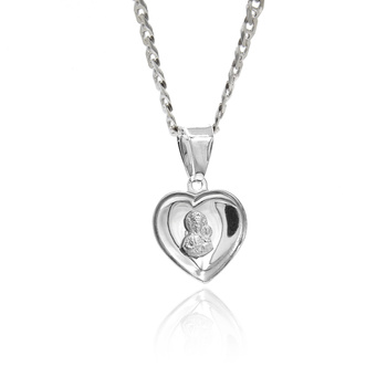 Srebrna zawieszka Matka Boska w sercu