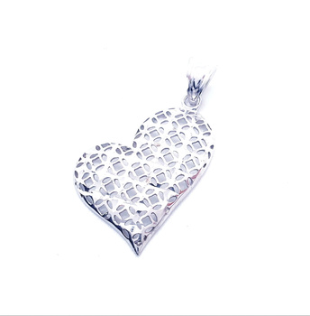 Srebrna zawieszka z pięknym ażurowym asymetrycznym sercem pr 0,925