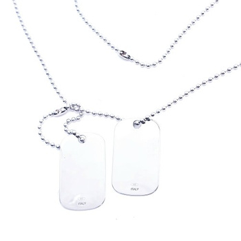 Srebrny naszyjnik nieśmiertelnik dwie blaszki do graweru pr 0,925