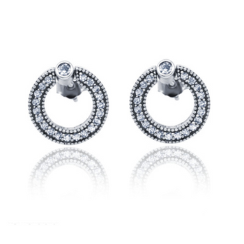 Srebrne kolczyki kółka kółeczka cyrkonie pr 0,925
