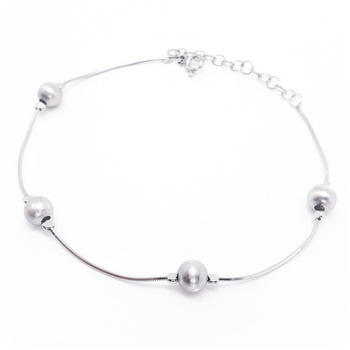Srebrna bransoletka z kulkami regulowana pr 0,925