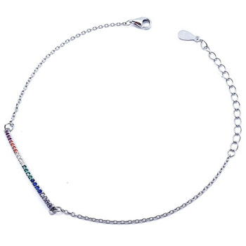 Srebrna bransoletka multikolorowa z cyrkoniami pr 0,925