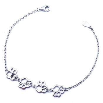 Srebrna bransoletka cztery łapki zwierzaka pr 0,925