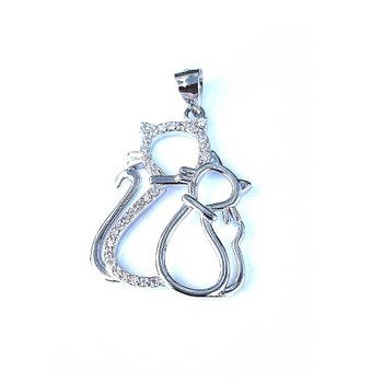 Srebrna zawieszka kotki cyrkonie pr 0,925