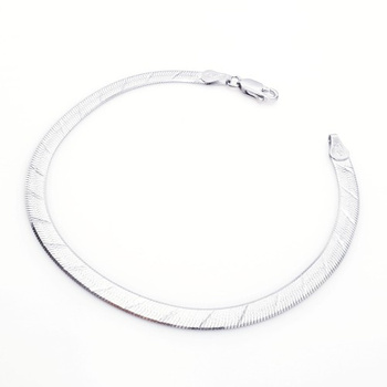 Srebrna bransoletka łańcuszek o splocie jodełki Herringbone 19cm pr 0,925