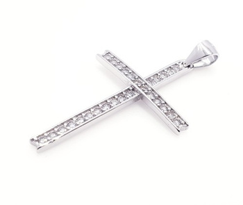 Srebrna zawieszka krzyżyk z cyrkoniami pr 0,925