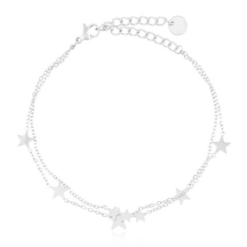 Bransoletka stal chirurgiczna podwójna gwiazdki