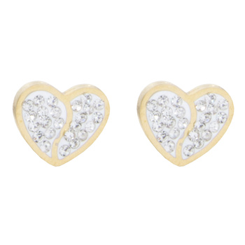 Kolczyki stal chirurgiczna z cyrkoniami pozłacane 18k złotem