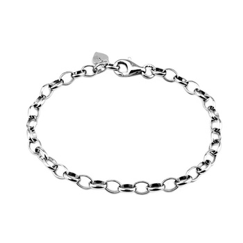 Wyjątkowa srebrna bransoletka Rolo z serduszkiem