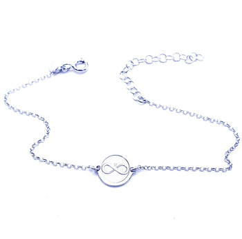 Srebrna bransoletka z medalikiem nieskończoność regulowana pr 0,925