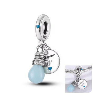 Srebrna zawieszka charms żarówka do bransoletki modułowej pr.925