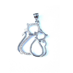 Srebrna zawieszka kotki cyrkonie pr 0,925