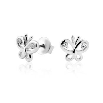 Srebrne kolczyki motylki z zapięciem na sztyft