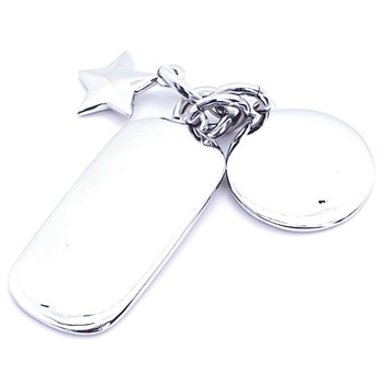 Srebrna zawieszka z grubszym nieśmiertelnikiem kołem i gwiazdką pr 0,925