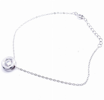 Srebrna bransoletka z dużą cyrkonią pr 0,925