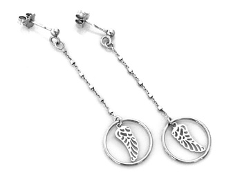 Srebrne kolczyki skrzydła w kółkach pr.0,925