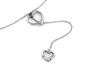 Srebrny naszyjnik dwa serca pr.0,925