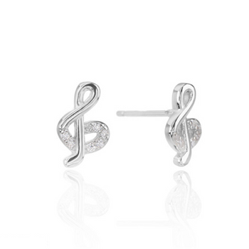 Srebrne klasyczne kolczyki klucz wiolinowy pr 0,925