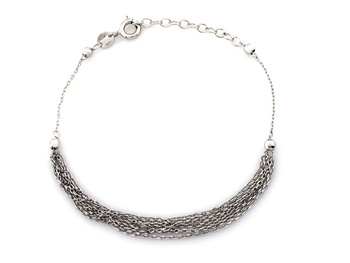 Srebrna elegancka wielołańcuszkowa bransoletka