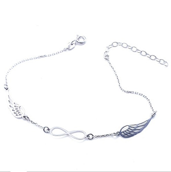Srebrna bransoletka dwa ażurowe skrzydła i nieskończoność pr 0,925
