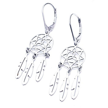 Srebrne kolczyki łapacz snów ażurowe słońce pr 0,925