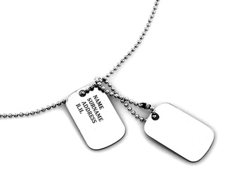 Srebrny naszyjnik nieśmiertelnik podwójny do wygrawerowania pr.0,925