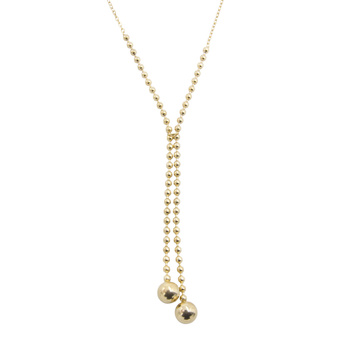 Naszyjnik stal chirurgiczna kulki pozłacany 18k złotem