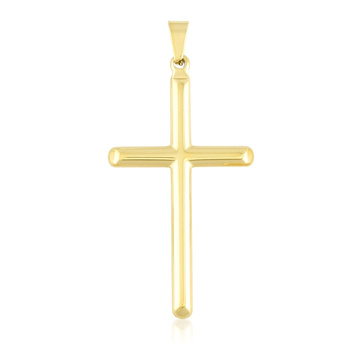 Zawieszka krzyżyk stal chirurgiczna 5 cm pozłacany 18k złotem