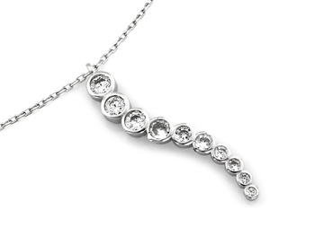 Srebrny naszyjnik cyrkonie pr.0,925