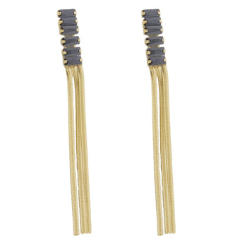 Długie kolczyki z kamyczkami stal chirurgiczna pozłacane 18k złotem