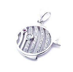 Srebrna zawieszka rybka z cyrkoniami pr 0,925